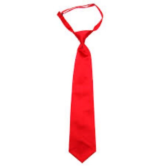 Beautiful Bright Red Satin Formal Windsor Tie w/Adjustable Neckband-Fit Any Size - Picture 5 of 6